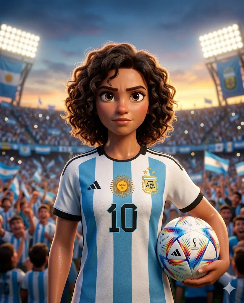 Argentina Football 3D Portrait