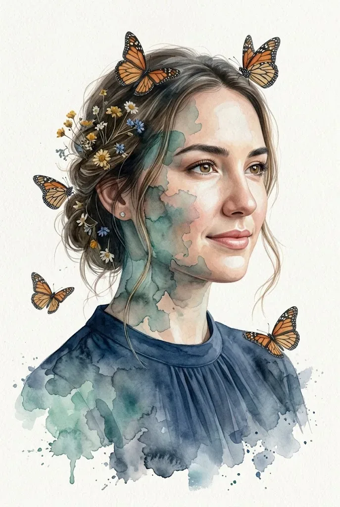 Watercolor Bloom Portrait