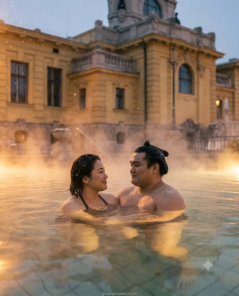 Budapest Thermal Bath at Dusk