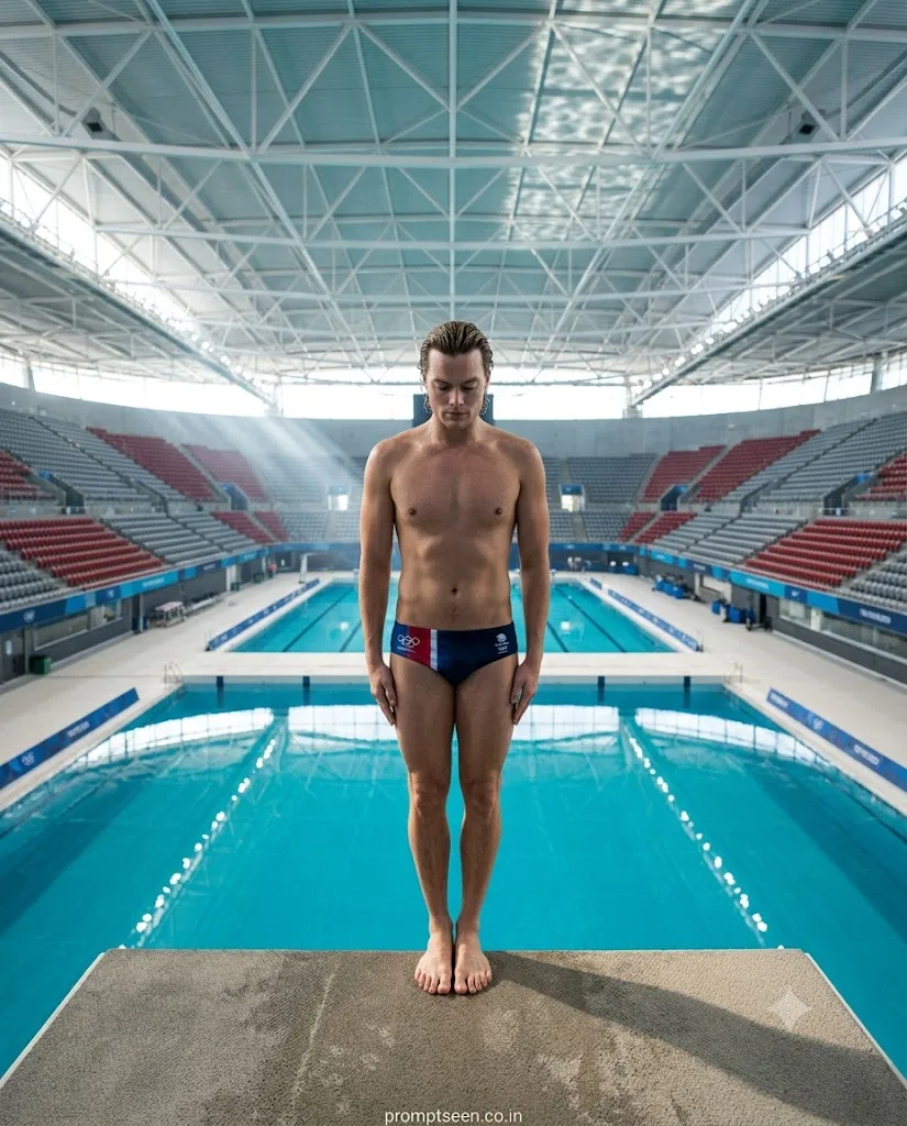 Empty Olympic Pool Diver