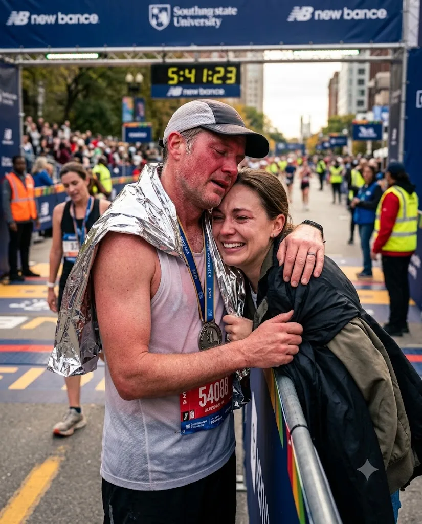 Marathon Finish Line — She Waited