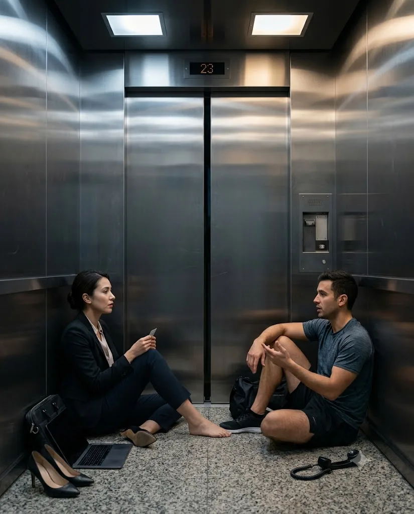 Broken Elevator — Two Strangers, One Hour